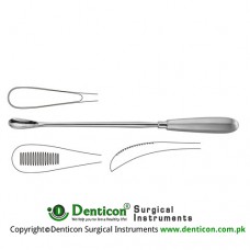 Cuzzi Placenta Scoop Blunt - Back Side Serrated Stainless Steel, 30 cm - 11 3/4" Cup Size 23 mm